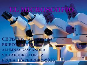 MICROSCOPIA Y TIPOS DE MICROSCOPIOS.