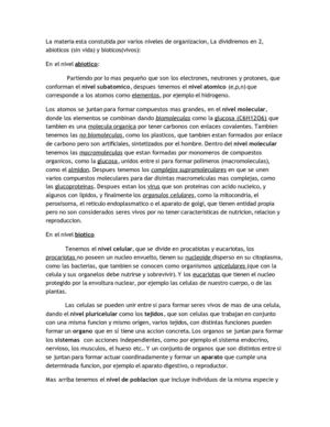 niveles de organización de los seres vivos