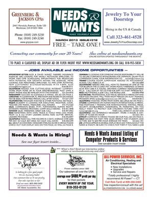 NEEDS & WANTS #318 - March 2013