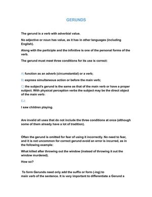 gerunds and their functions.