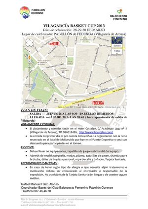 Información Torneo Vilagarcía Basket Cup