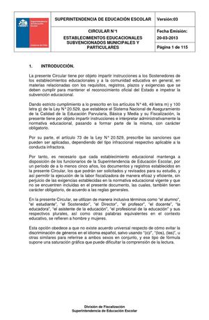 Circular N° 1 superintendencia