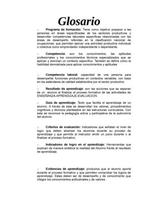 Glosario SENA programa de formacion