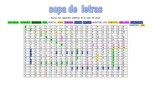 Sopa de letras Tecnologia 1 periodo