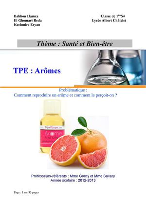 Production Finale : Tpe Aromes