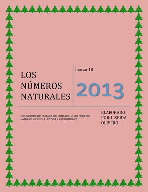 conjunto de los numeros naturales