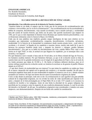 El carácter de revolución de Tupac Amarú