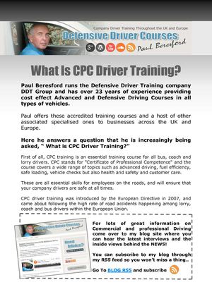 Paul Beresford | What Is CPC Driver Training?