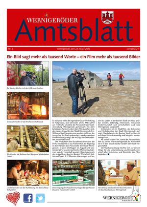 Amtsblatt der Stadt Wernigerode - Ausgabe 3 / 2013