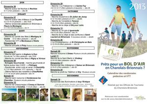 calendrier rando charolais-Brionnais