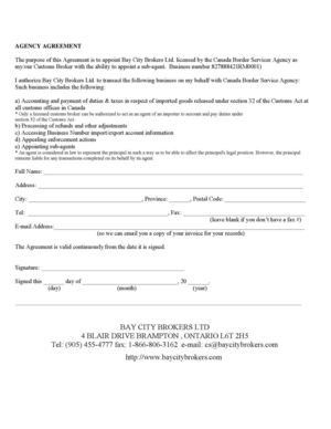 Bay City Brokers Ltd - Courier Shipment Form