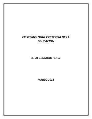 Epistemología y la Filosofía en la Educación IRP