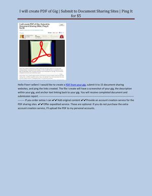 Create PDF of Fiverr gig, submit, and ping