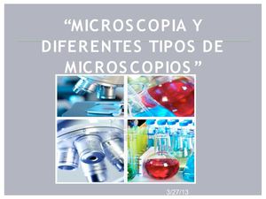 MICROSCOPIA Y DIFERENTES TIPOS DE MICROSCOPIOS