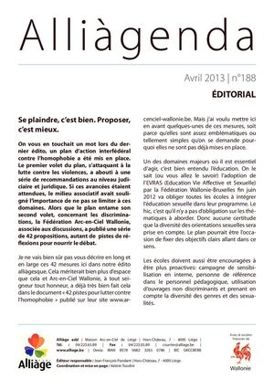 Alliàgenda du mois d'avril 2013