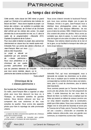 Patrimoine des tuileries (extrait du Canard de l'Estaque n°11