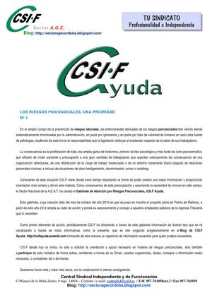 RIESGOS LABORALES. CSI-F AYUDA