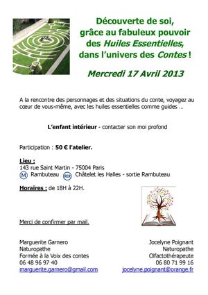 atelier conte - olfactothérapie avril 