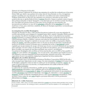 historia de la máquina de escribir