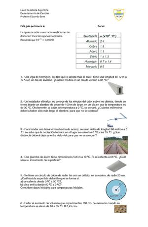 Guía: Dilatación térmica