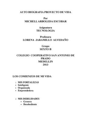 trabajo de tecnologia: proyecto de vida