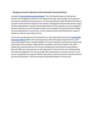 Customizable Accounting Software