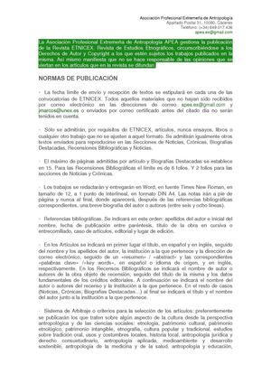 ETNICEX: Normas de publicación
