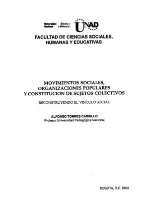 Movimientos sociales y organizaciones populares