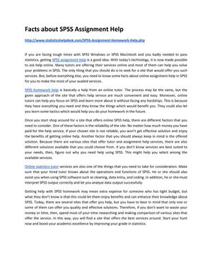 Facts about SPSS Assignment Help