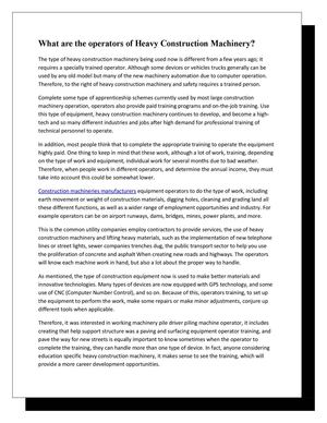 What are the operators of Heavy Construction Machinery?