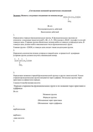 алгоритм номенклатуры органических соединений