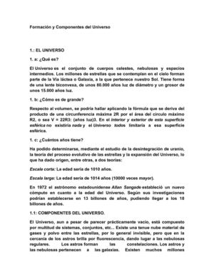 FORMACION Y COMPONENTES DEL UNIVERSO