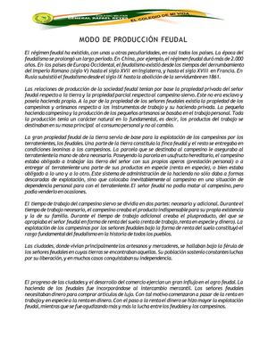 modo de producción feudalista