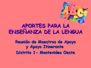 Aportes para la enseñanza de la lectura y escritura