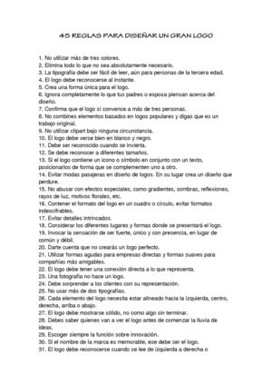 45 REGLAS PARA DISEÑAR UN GRAN LOGO