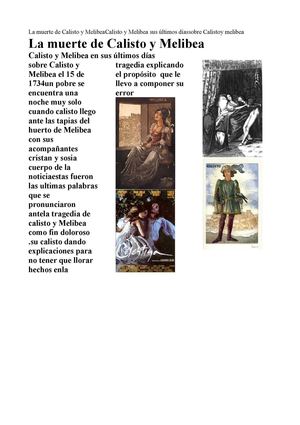 muerte de calisto y melibea 