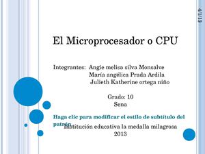 El Microprocesador o CPU SENA