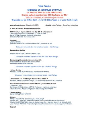 programme table ronde 2013