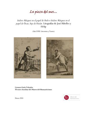 Pieza del mes: Dos litografías del actor Isidoro Máiquez, de José Ribelles, ca. 1820