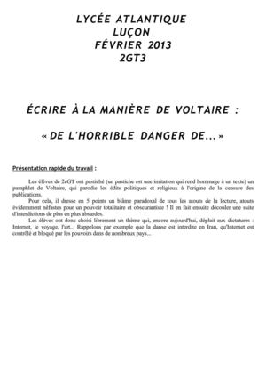 De tous les horribles dangers de la démocratie... à la manière de Voltaire