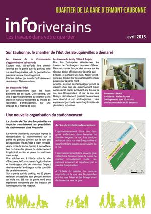 Info riverains - avril 2013