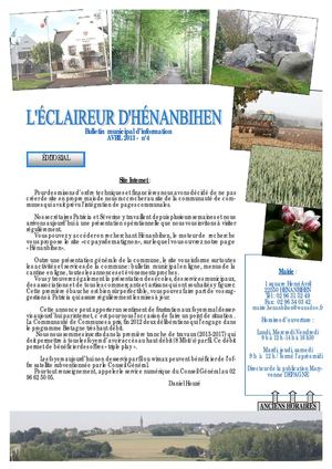 Journal municipal Hénanbihen Avril 2013