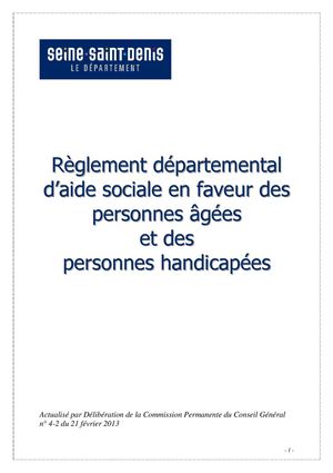 Règlement départemental d’aide sociale