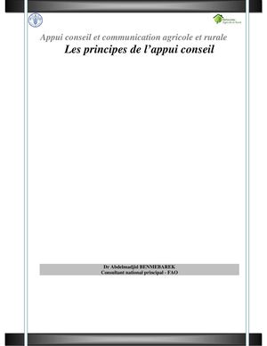LES PRINCIPES DE L’APPUI CONSEIL