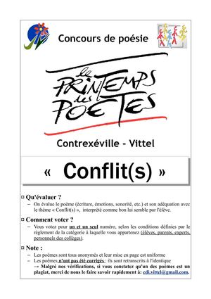 Concours de Poésie 2013 - Vittel & Contrexéville