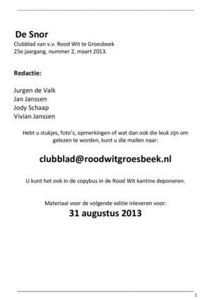 De Snor maart 2013