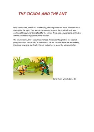 The Cicada and the Ant