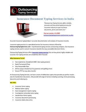Insurance Document Typing Services in India
