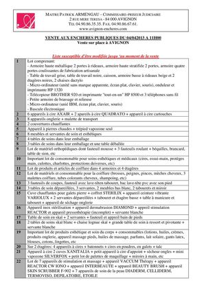 Matériel d\'esthétique et paramédical 04-04-2013 