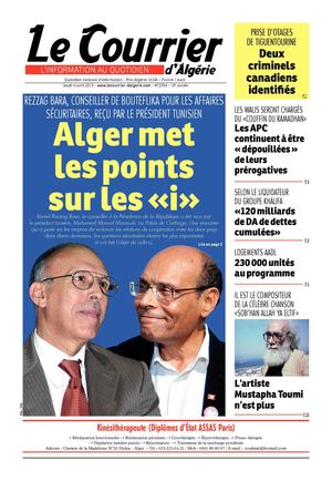 Le Courrier d'Algérie du jeudi 4 avril 2013